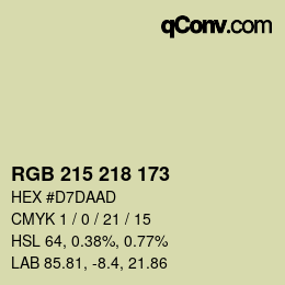 Farbcode: RGB 215 218 173 | qconv.com