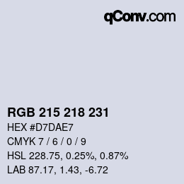 Farbcode: RGB 215 218 231 | qconv.com