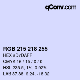 Código de color: RGB 215 218 255 | qconv.com