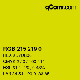 Color code: RGB 215 219 0 | qconv.com