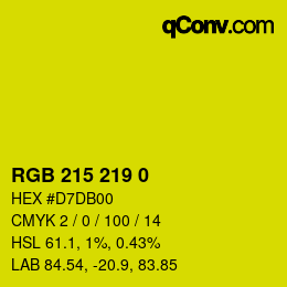 Color code: RGB 215 219 0 | qconv.com