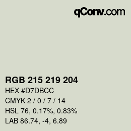 カラーコード: RGB 215 219 204 | qconv.com