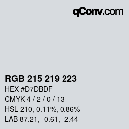 颜色代码: RGB 215 219 223 | qconv.com
