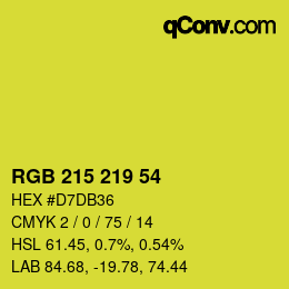カラーコード: RGB 215 219 54 | qconv.com