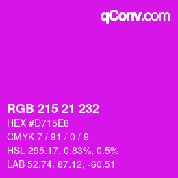 Color code: RGB 215 21 232 | qconv.com