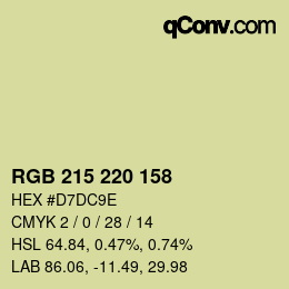 颜色代码: RGB 215 220 158 | qconv.com