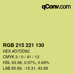 Color code: RGB 215 221 130 | qconv.com