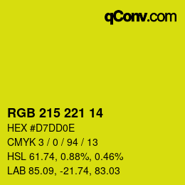 Color code: RGB 215 221 14 | qconv.com