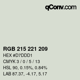 颜色代码: RGB 215 221 209 | qconv.com