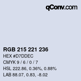 Color code: RGB 215 221 236 | qconv.com