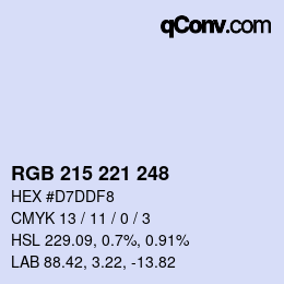Color code: RGB 215 221 248 | qconv.com