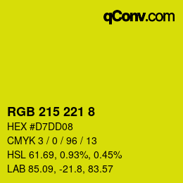 Color code: RGB 215 221 8 | qconv.com