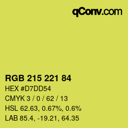 Color code: RGB 215 221 84 | qconv.com