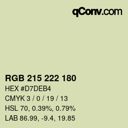 Color code: RGB 215 222 180 | qconv.com