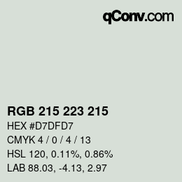 Color code: RGB 215 223 215 | qconv.com