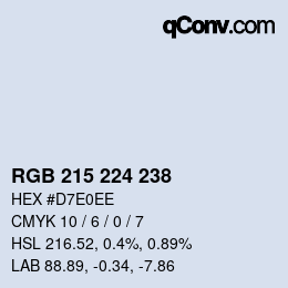 颜色代码: RGB 215 224 238 | qconv.com
