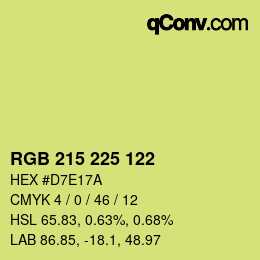 颜色代码: RGB 215 225 122 | qconv.com