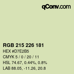 Color code: RGB 215 226 181 | qconv.com