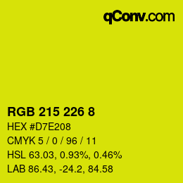 カラーコード: RGB 215 226 8 | qconv.com