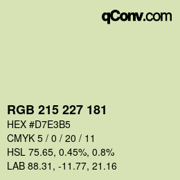 Color code: RGB 215 227 181 | qconv.com