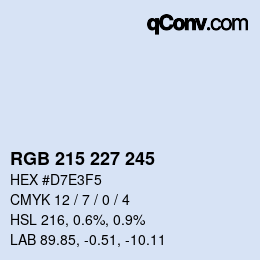 Farbcode: RGB 215 227 245 | qconv.com