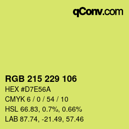 Color code: RGB 215 229 106 | qconv.com