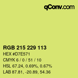 Color code: RGB 215 229 113 | qconv.com