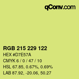 Color code: RGB 215 229 122 | qconv.com