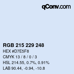 Color code: RGB 215 229 248 | qconv.com