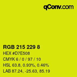 Color code: RGB 215 229 8 | qconv.com