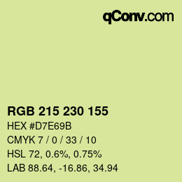 Color code: RGB 215 230 155 | qconv.com