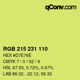 Color code: RGB 215 231 110 | qconv.com