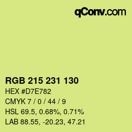 Color code: RGB 215 231 130 | qconv.com