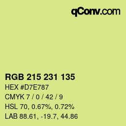 カラーコード: RGB 215 231 135 | qconv.com