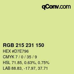 カラーコード: RGB 215 231 150 | qconv.com