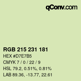 Color code: RGB 215 231 181 | qconv.com