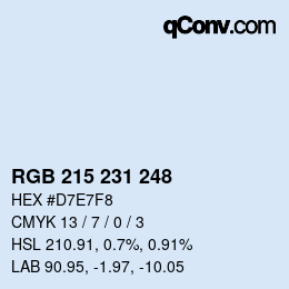 カラーコード: RGB 215 231 248 | qconv.com