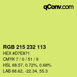 Color code: RGB 215 232 113 | qconv.com