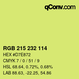 Color code: RGB 215 232 114 | qconv.com