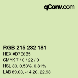 Color code: RGB 215 232 181 | qconv.com