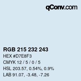 Color code: RGB 215 232 243 | qconv.com