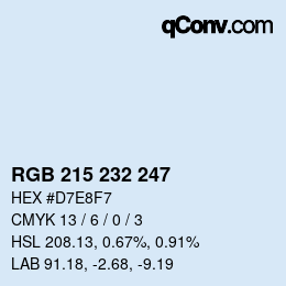 Color code: RGB 215 232 247 | qconv.com