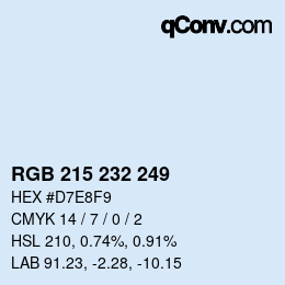 Color code: RGB 215 232 249 | qconv.com