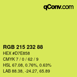 Color code: RGB 215 232 88 | qconv.com