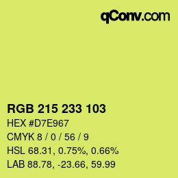 Color code: RGB 215 233 103 | qconv.com