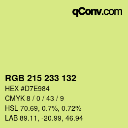 Color code: RGB 215 233 132 | qconv.com