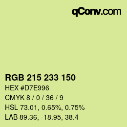 Código de color: RGB 215 233 150 | qconv.com