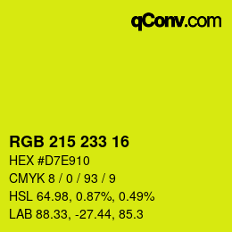 Color code: RGB 215 233 16 | qconv.com