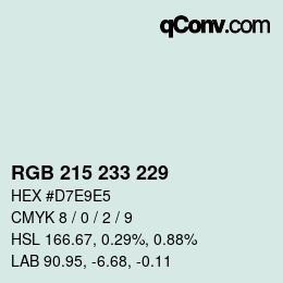 Farbcode: RGB 215 233 229 | qconv.com