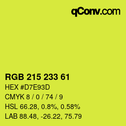 カラーコード: RGB 215 233 61 | qconv.com